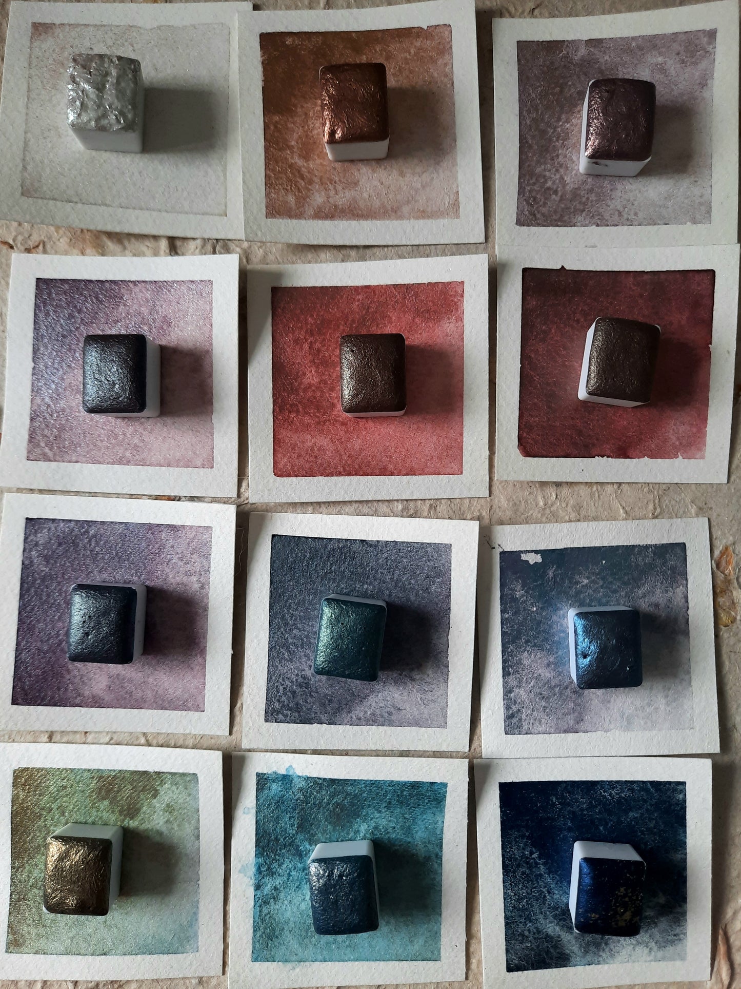 "Enchanted" Palette - Synthetic Mica - Set of 12 Half Pans