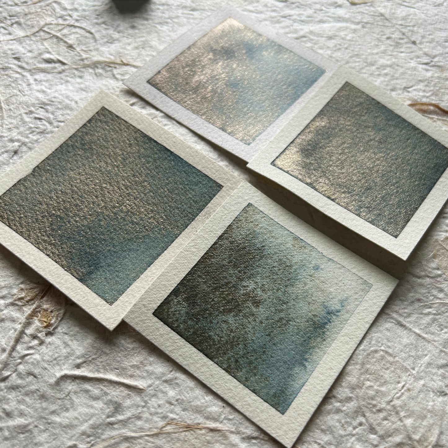"Rainfall" - Duotone Gold/Blue Shimmer