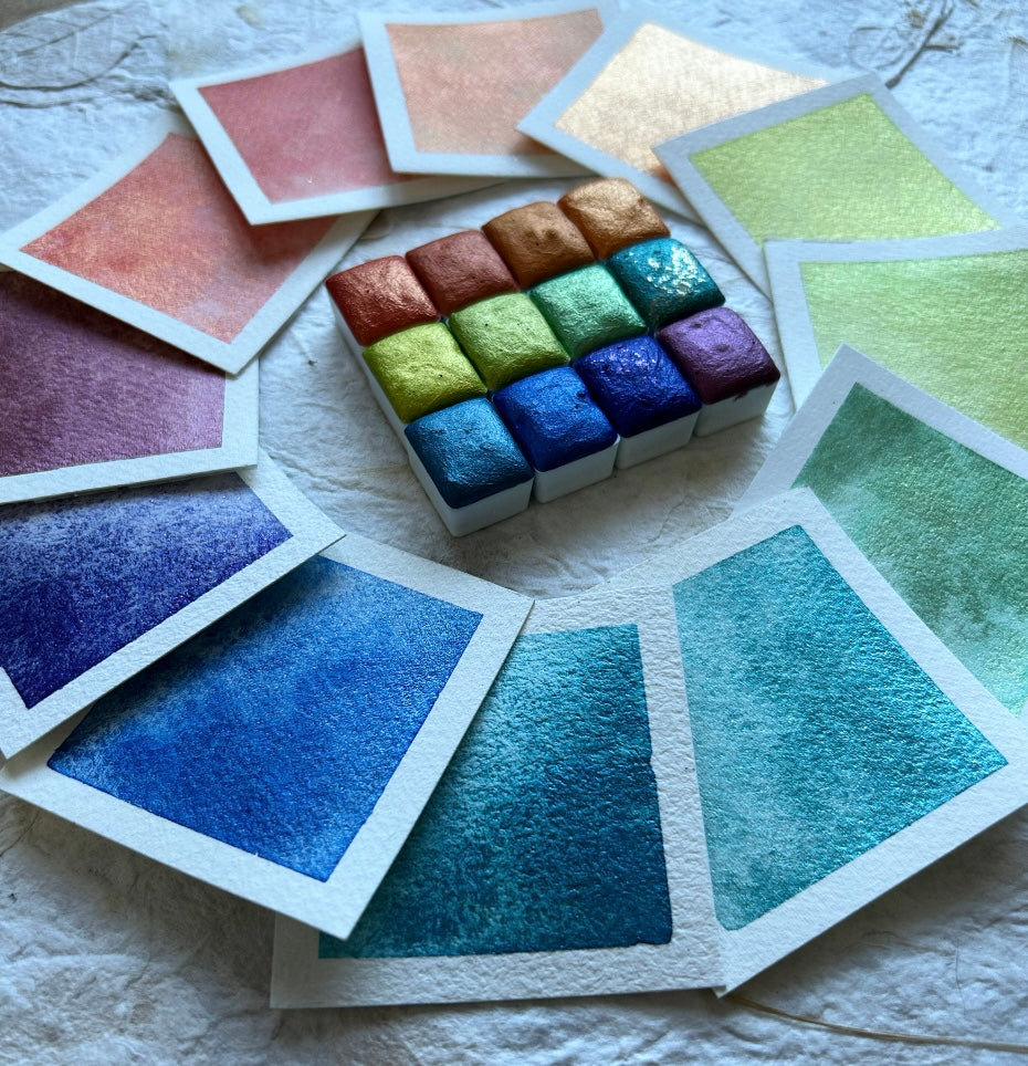 ✹New✹ "End of Summer" Palette - Synthetic Mica - Set of 12 Half Pans
