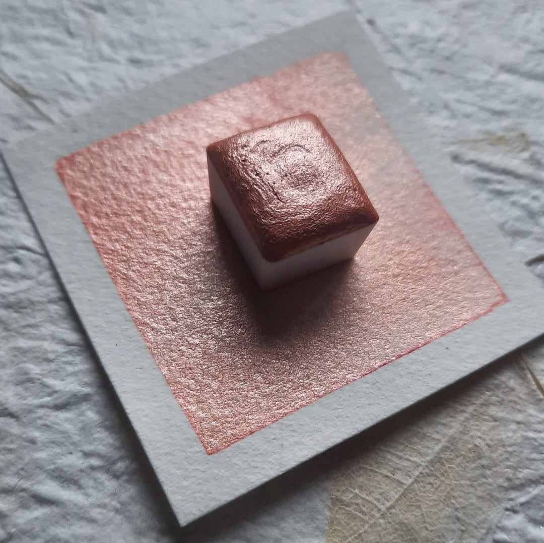 Discontinued - "Pink Lotus" - Peachy Pink Shimmer - Individual Pan