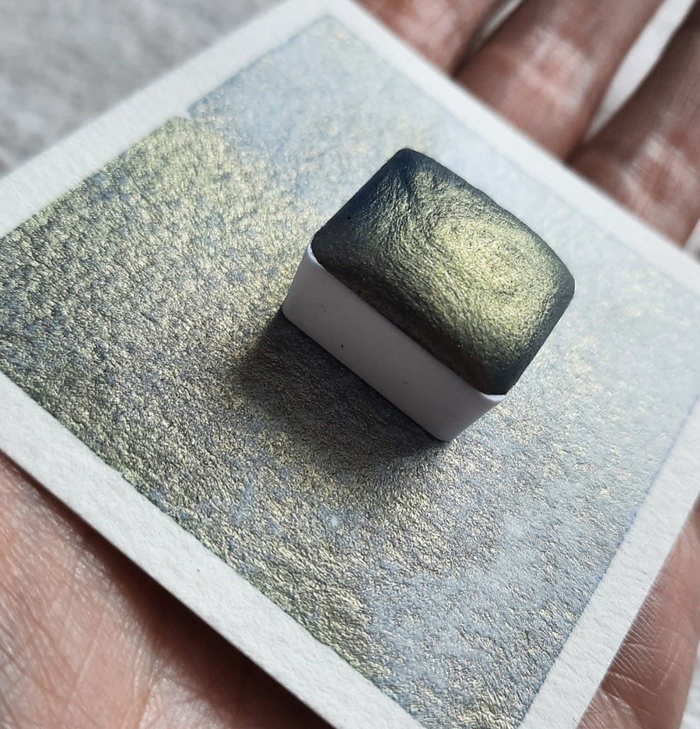 "Golden Skies" - Duotone Gold/Blue Shimmer