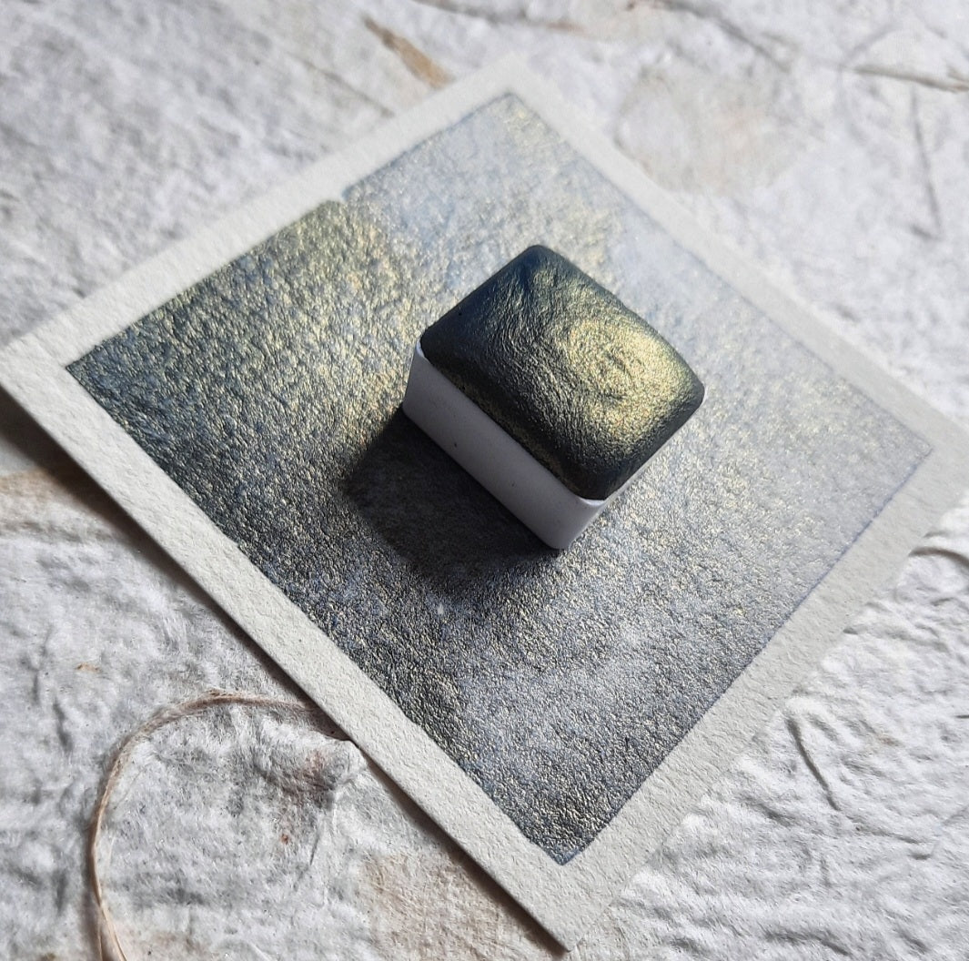 "Golden Skies" - Duotone Gold/Blue Shimmer