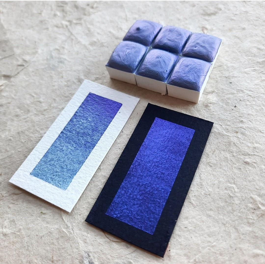 Discontinued - "Equinox Blue" - Blue/Violet Colourshifting Shimmer - Individual Half Pan