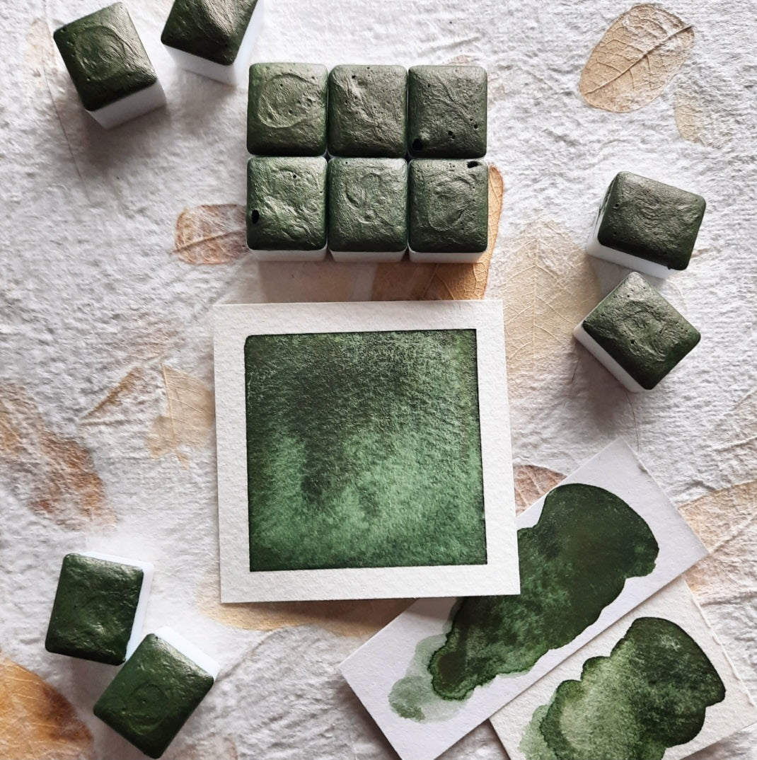 NEW! Limited Edition - "Evergreen" - Leafy Green Shimmer - Individual Half Pan