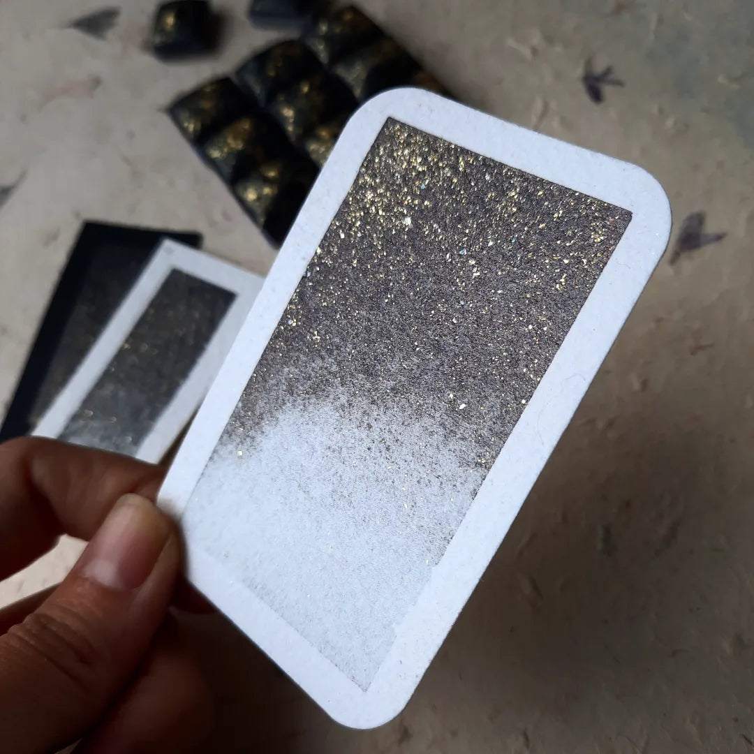 "Fallen Stars" - Black Shimmer w/ Gold Mica Flakes