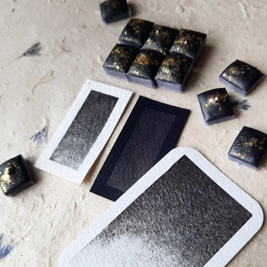 "Fallen Stars" - Black Shimmer w/ Gold Mica Flakes