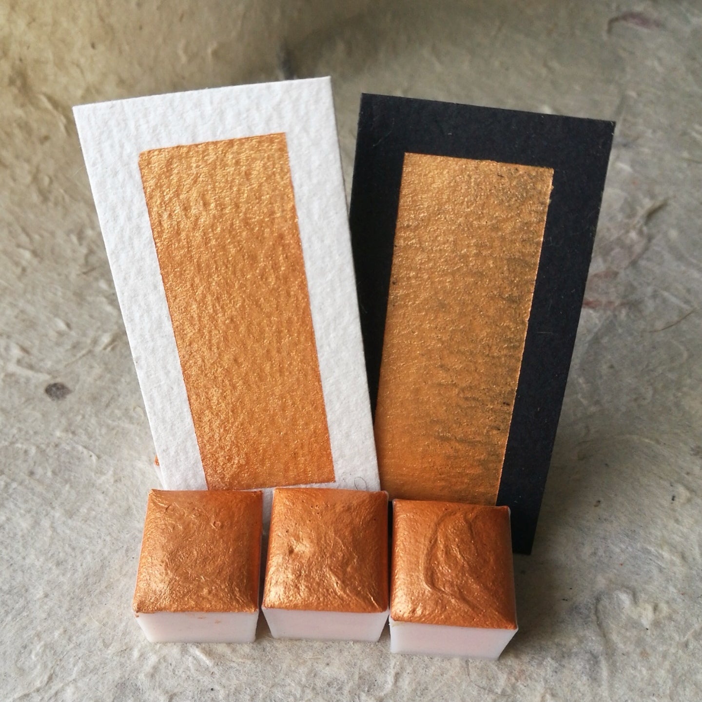 Discontinuing - "Golden Glow" - Golden Orange Shimmer - Individual Half Pan