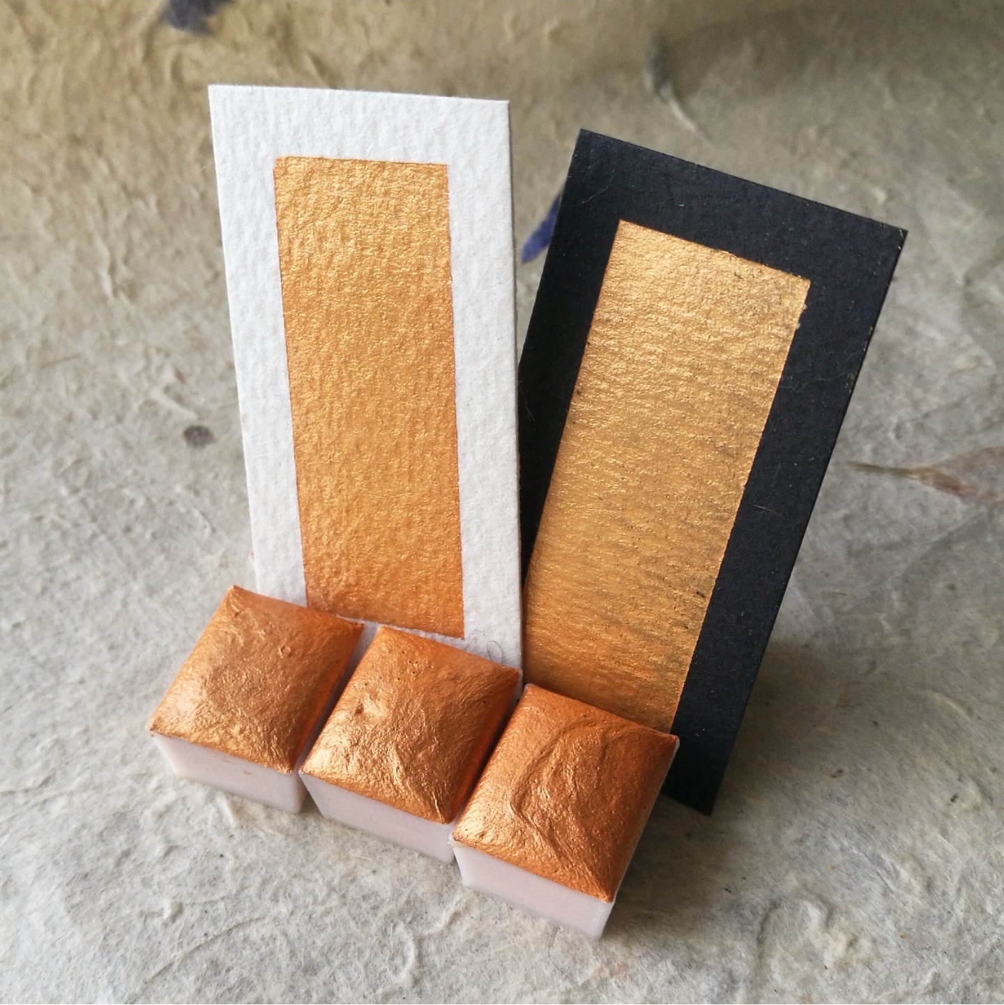 Discontinuing - "Golden Glow" - Golden Orange Shimmer - Individual Half Pan