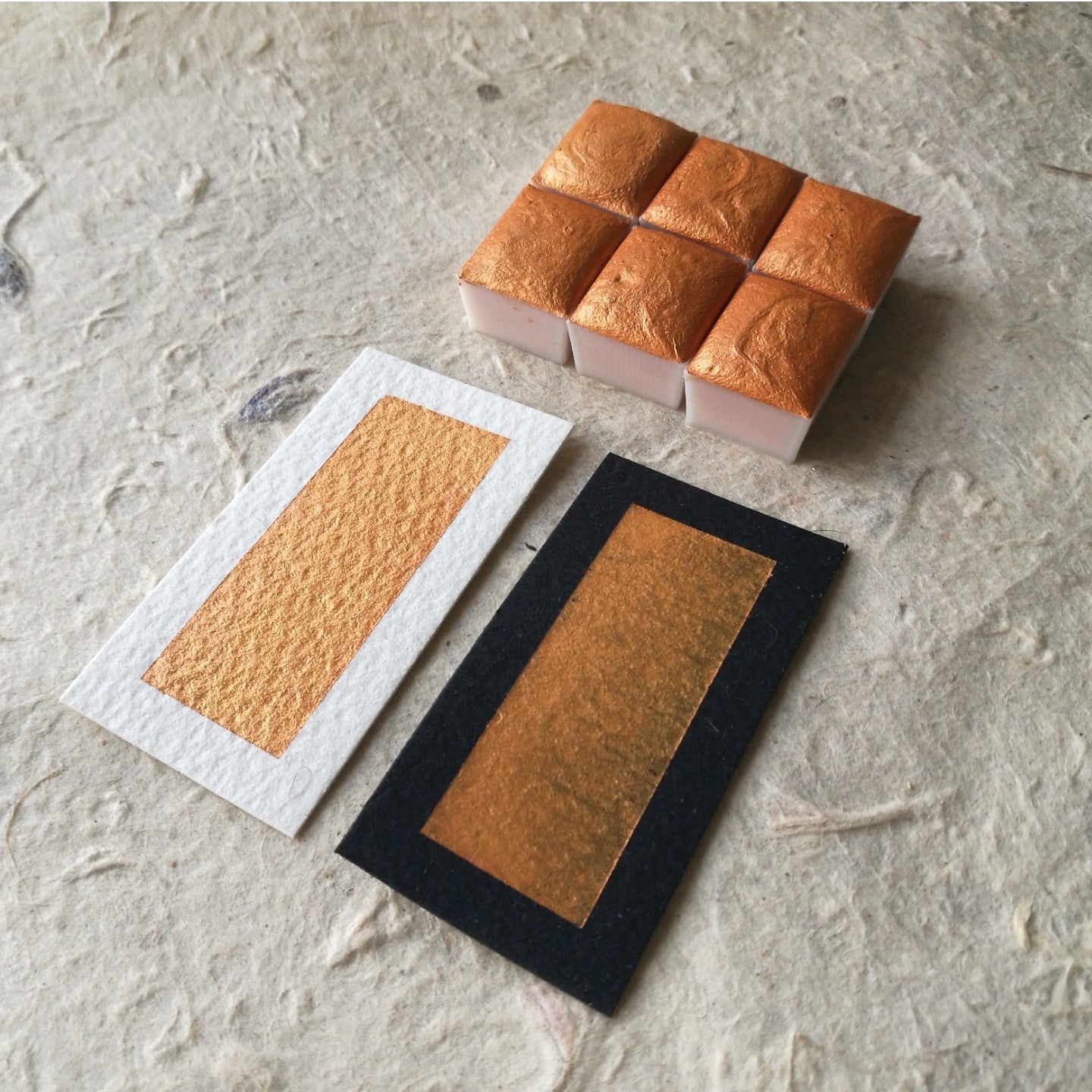 Discontinuing - "Golden Glow" - Golden Orange Shimmer - Individual Half Pan