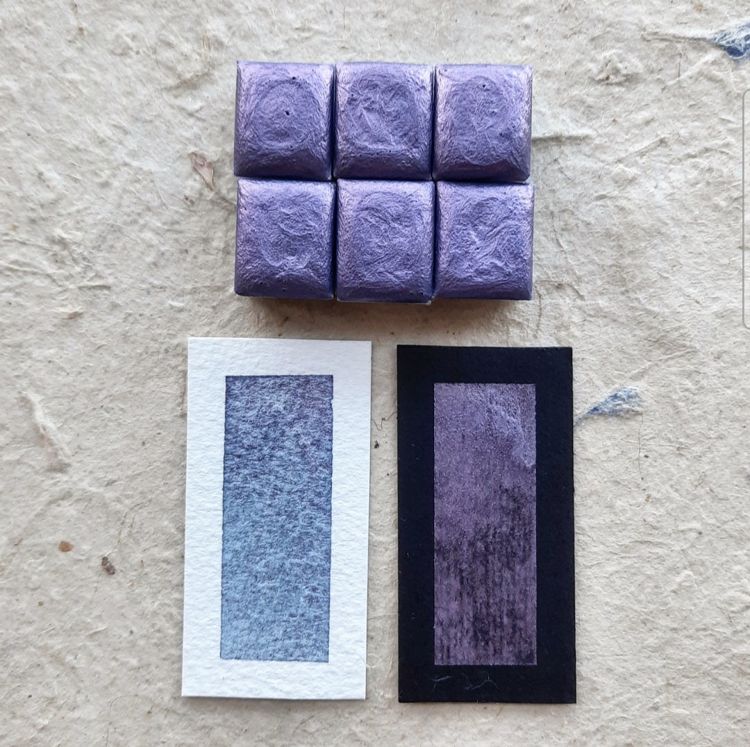 Discontinued - "Lavender Whispers" - Soft Blue/Mauve Shimmer - Individual Half Pan