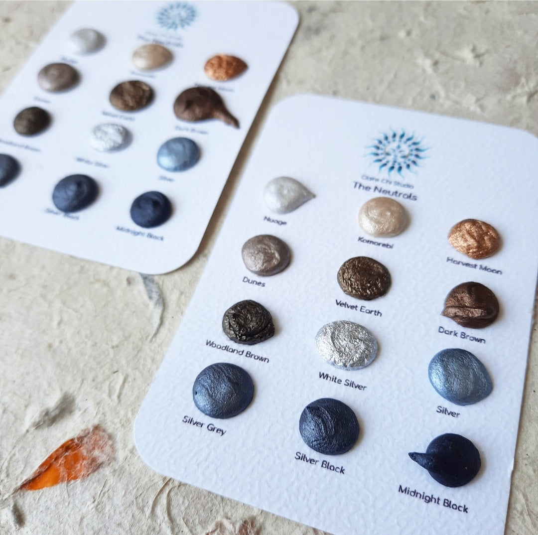 "The Silvers & Neutrals" Dotcard- 12 Colours