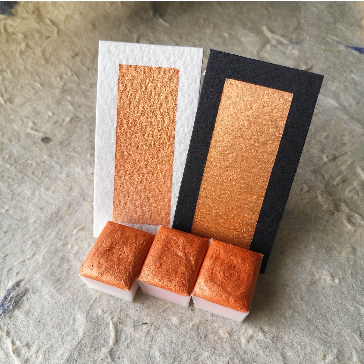 "Pumpkin Orange" - Orange Satin Shimmer - Individual Half Pan