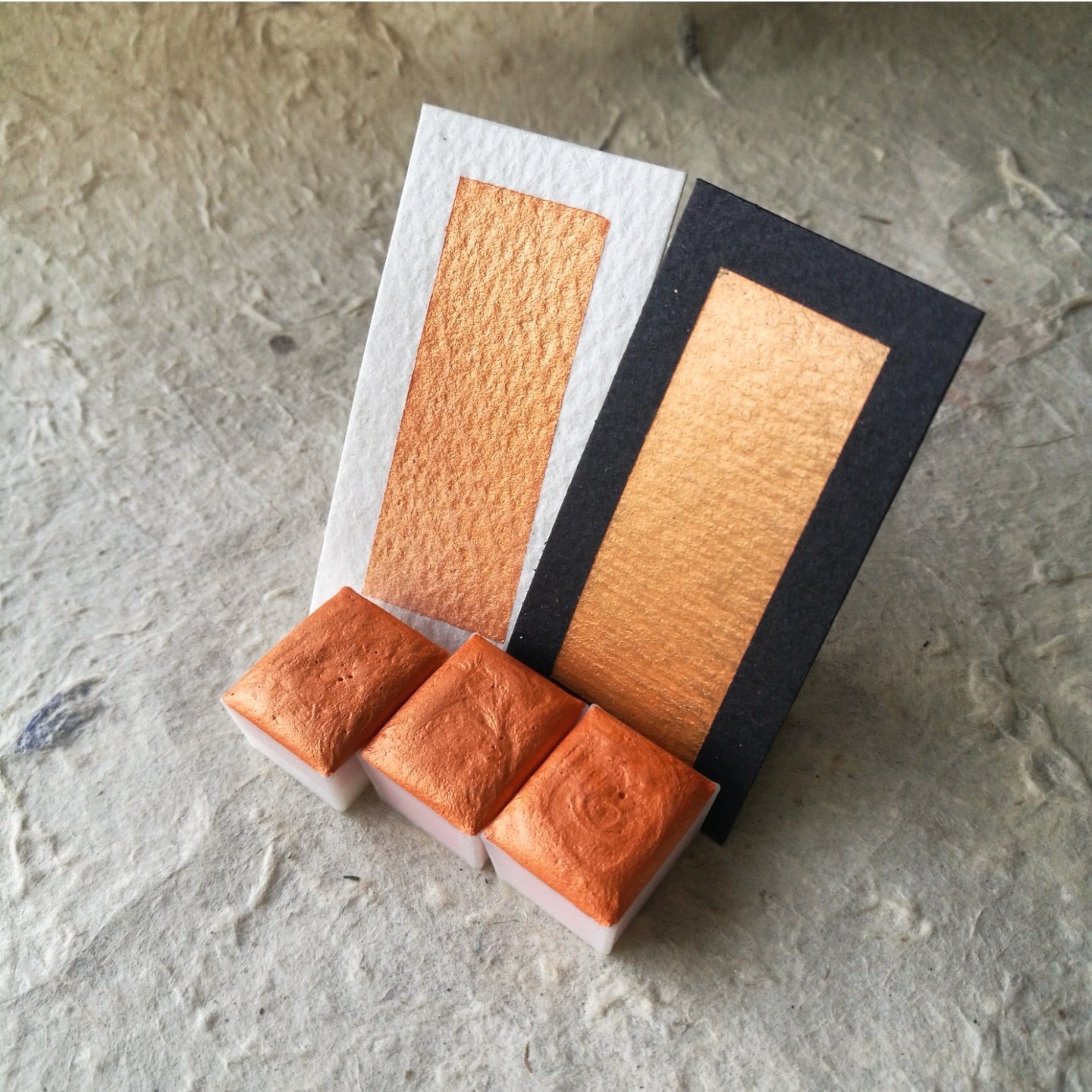 "Pumpkin Orange" - Orange Satin Shimmer - Individual Half Pan