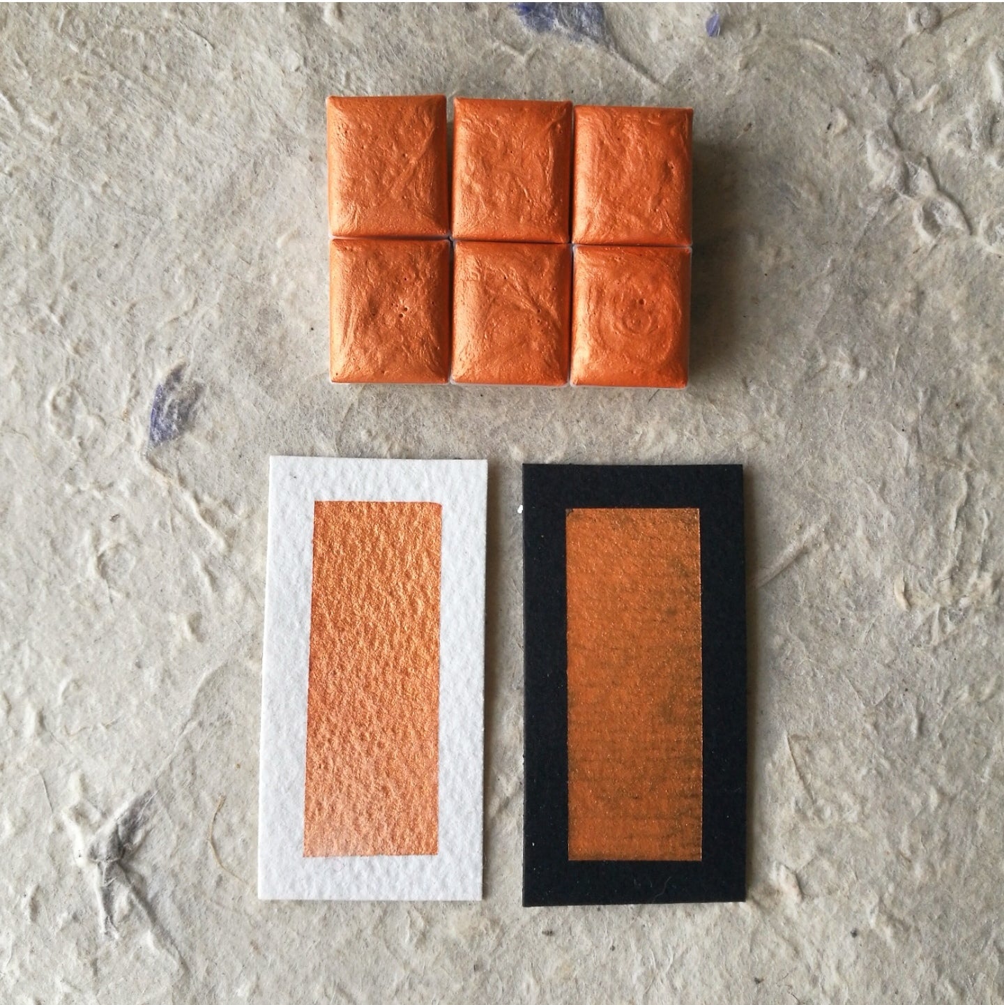 "Pumpkin Orange" - Orange Satin Shimmer - Individual Half Pan