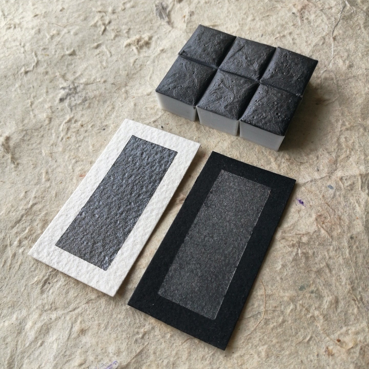 "Silver Black"- Dark Silver Shimmer - Individual Half Pan