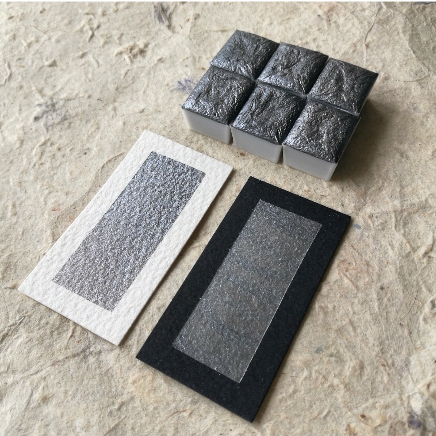 Discontinued - "Silver Grey"- Silver Shimmer - Individual Half Pan