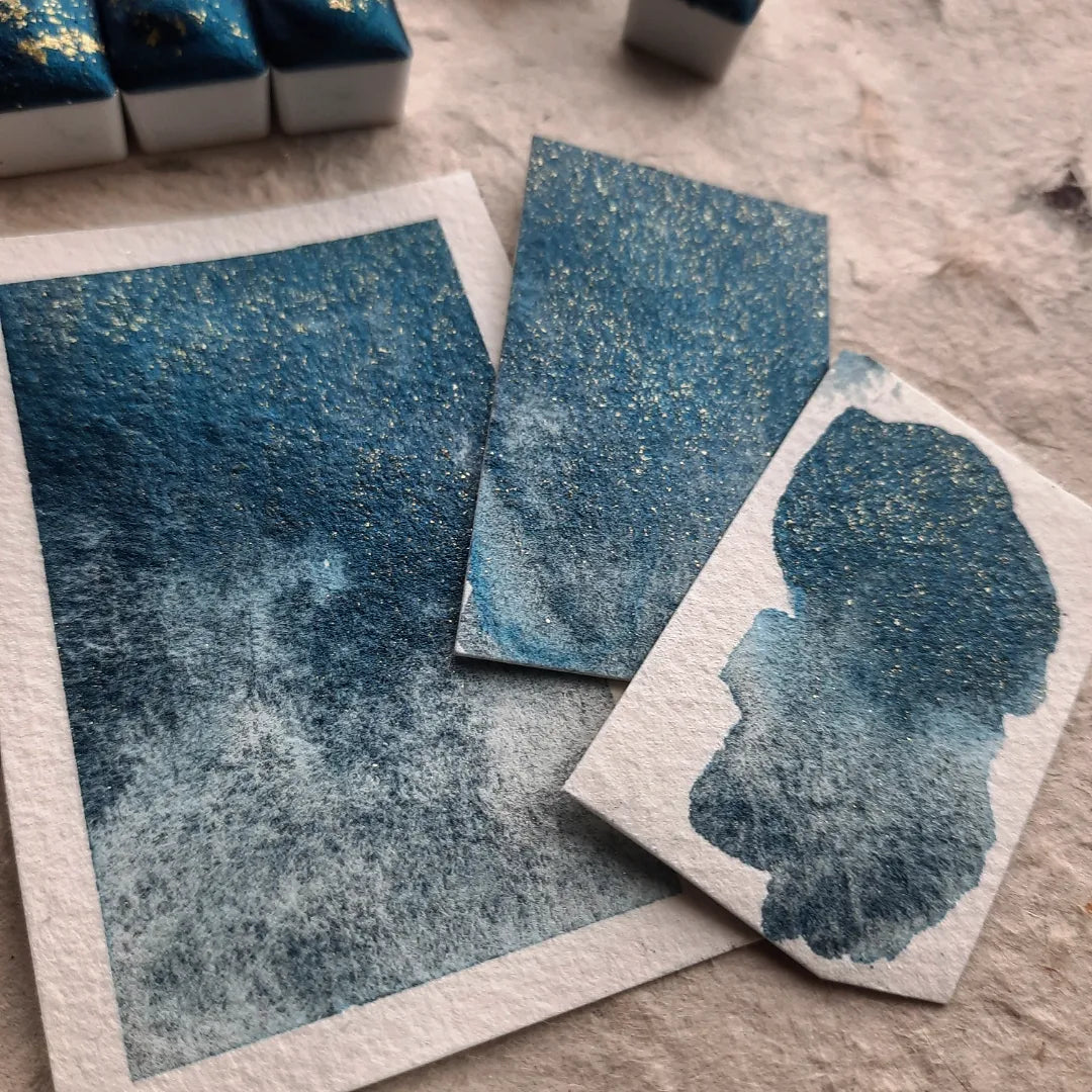 "Starry Night" - Synthetic Mica - Dark Blue with Gold Flakes