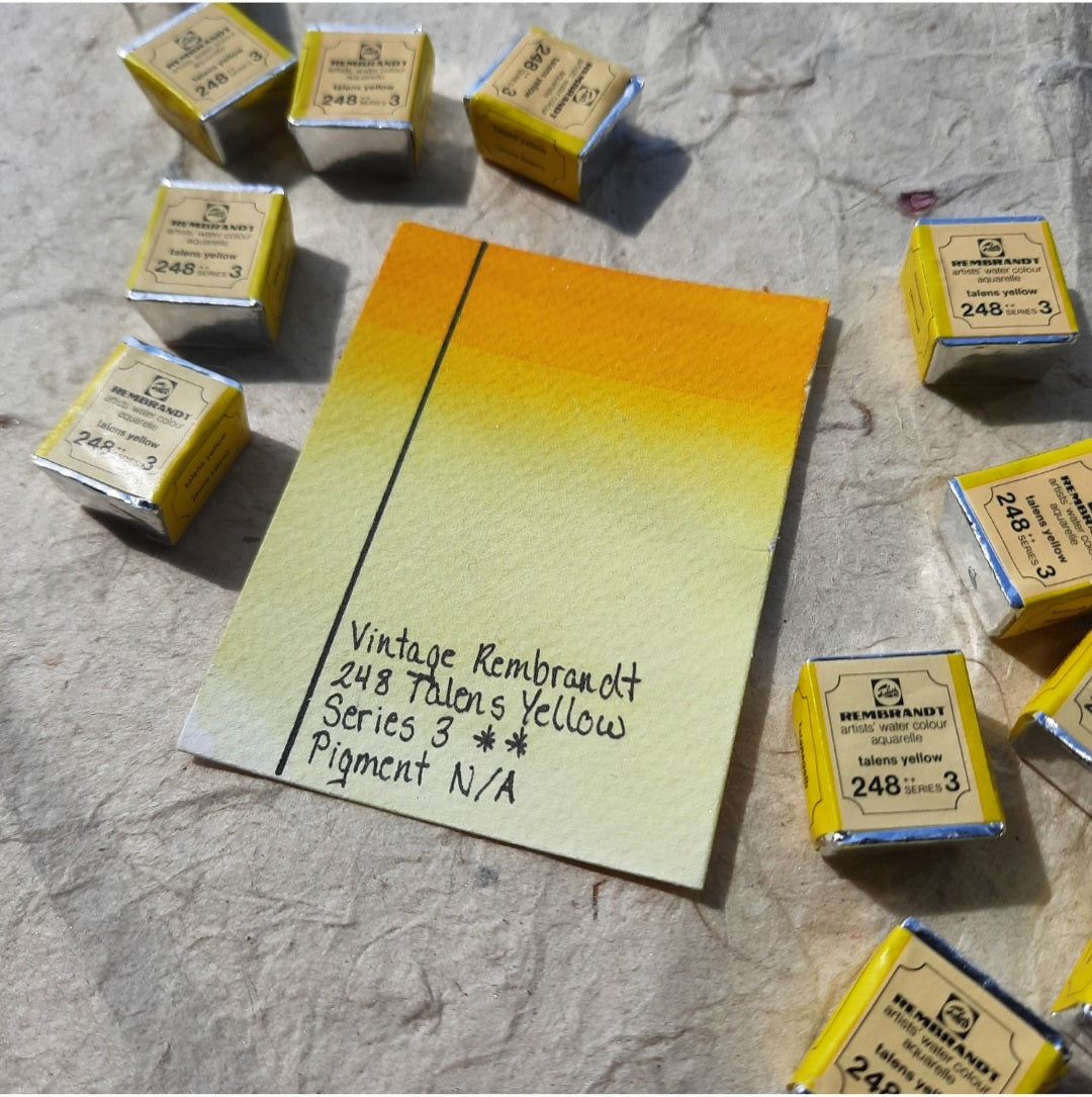 "Talens Yellow" - Vintage Rembrandt Watercolours - 70's/80's