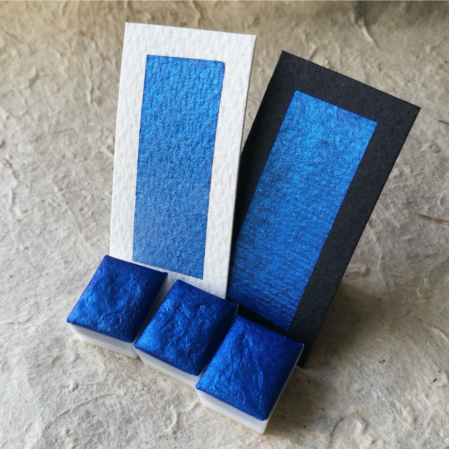 Discontinued - "Ultramarine Shimmer" - Blue Metallic Watercolor - Individual Half Pan