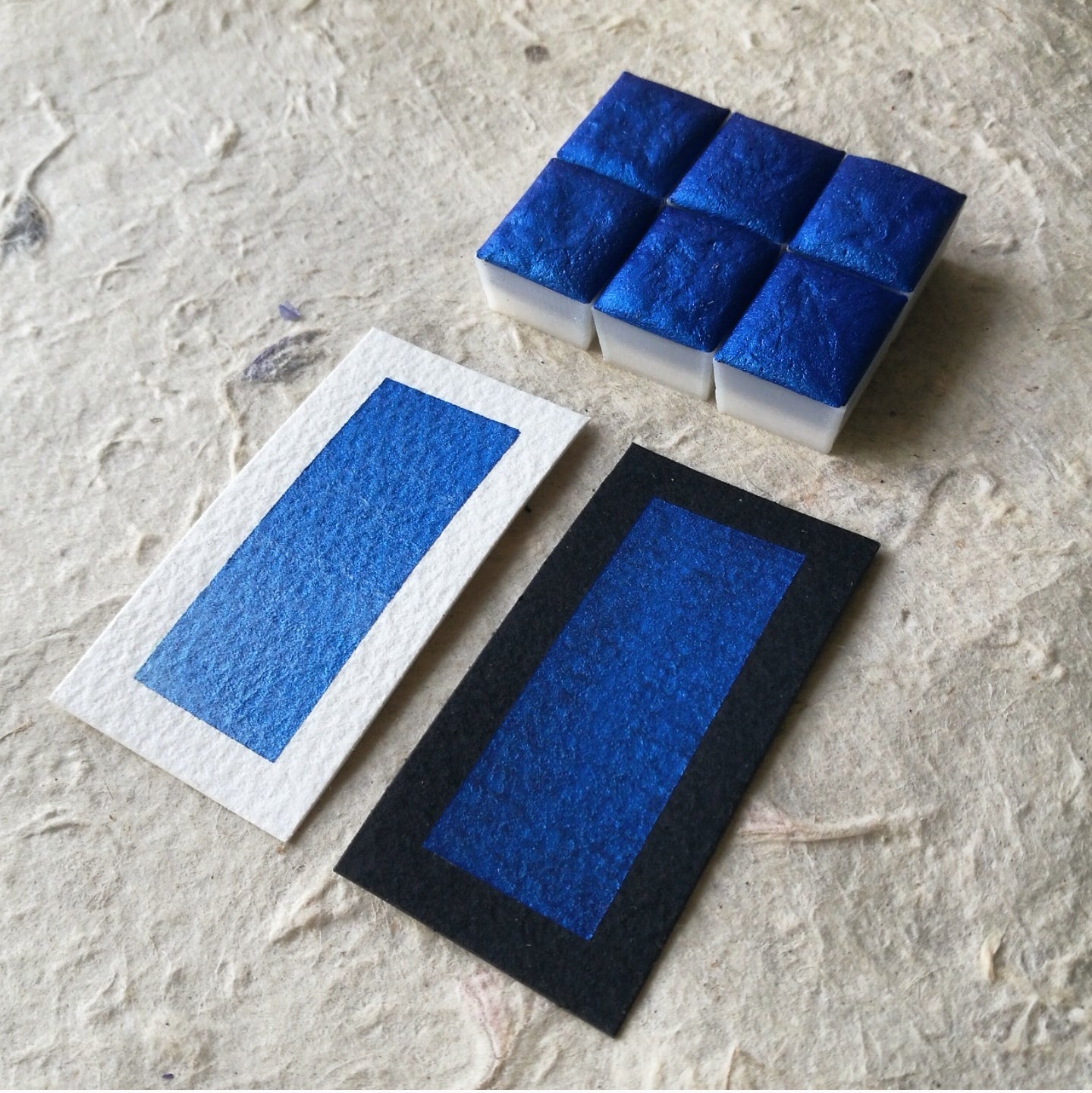 Discontinued - "Ultramarine Shimmer" - Blue Metallic Watercolor - Individual Half Pan