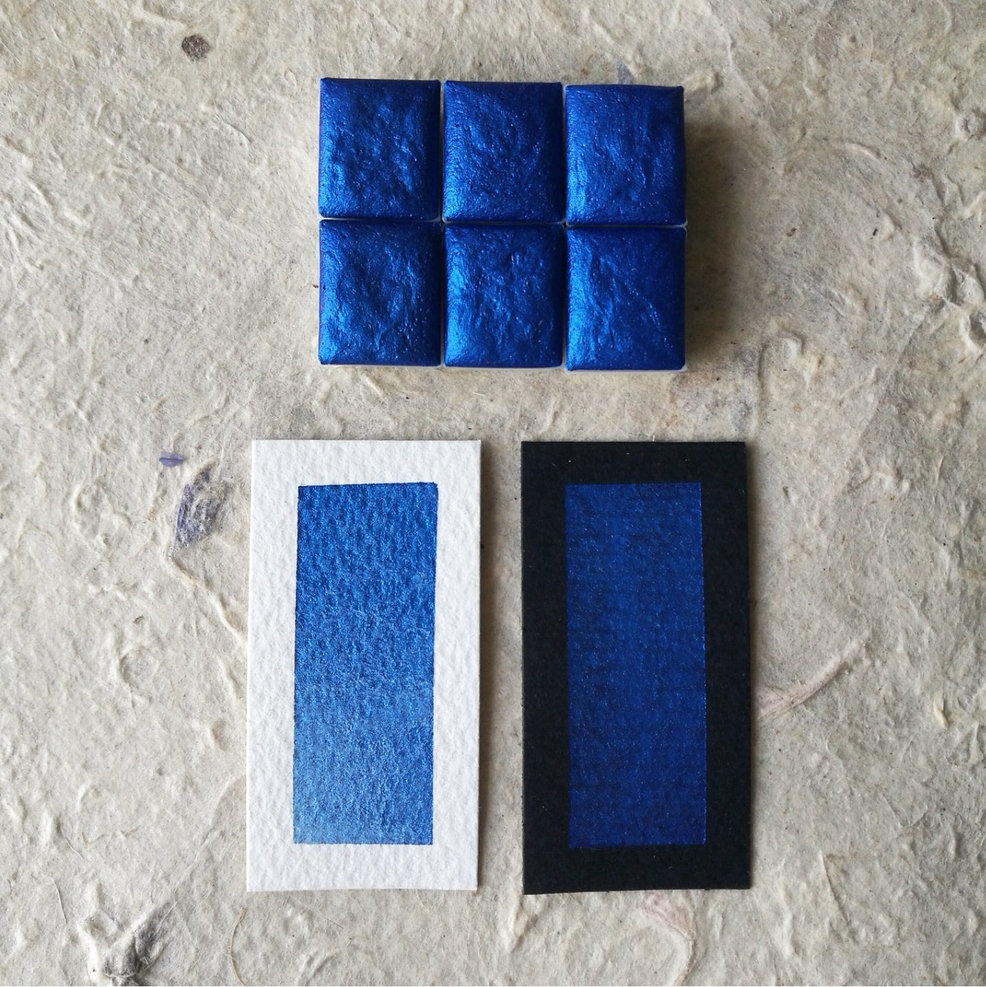 Discontinued - "Ultramarine Shimmer" - Blue Metallic Watercolor - Individual Half Pan