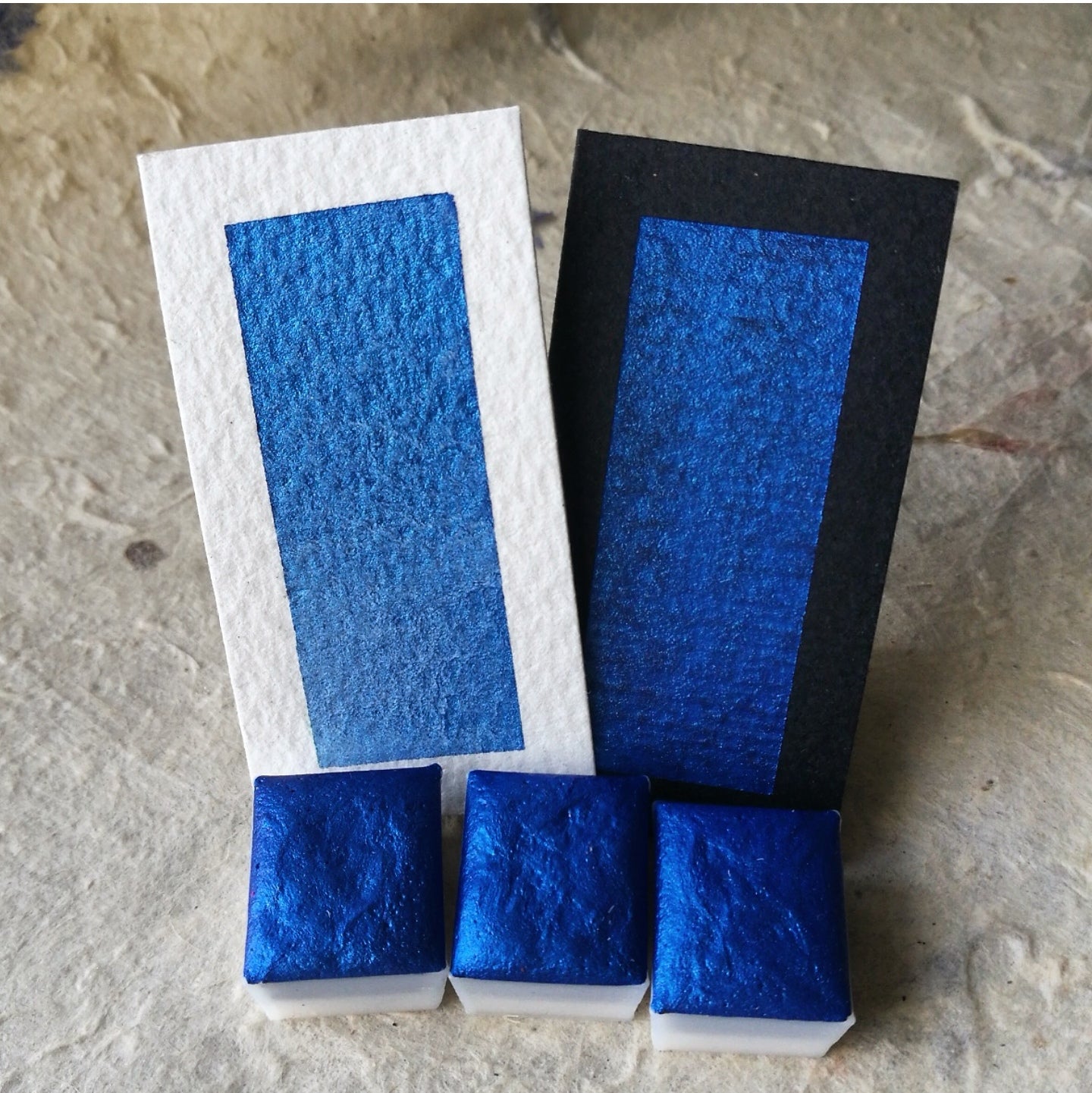Discontinued - "Ultramarine Shimmer" - Blue Metallic Watercolor - Individual Half Pan