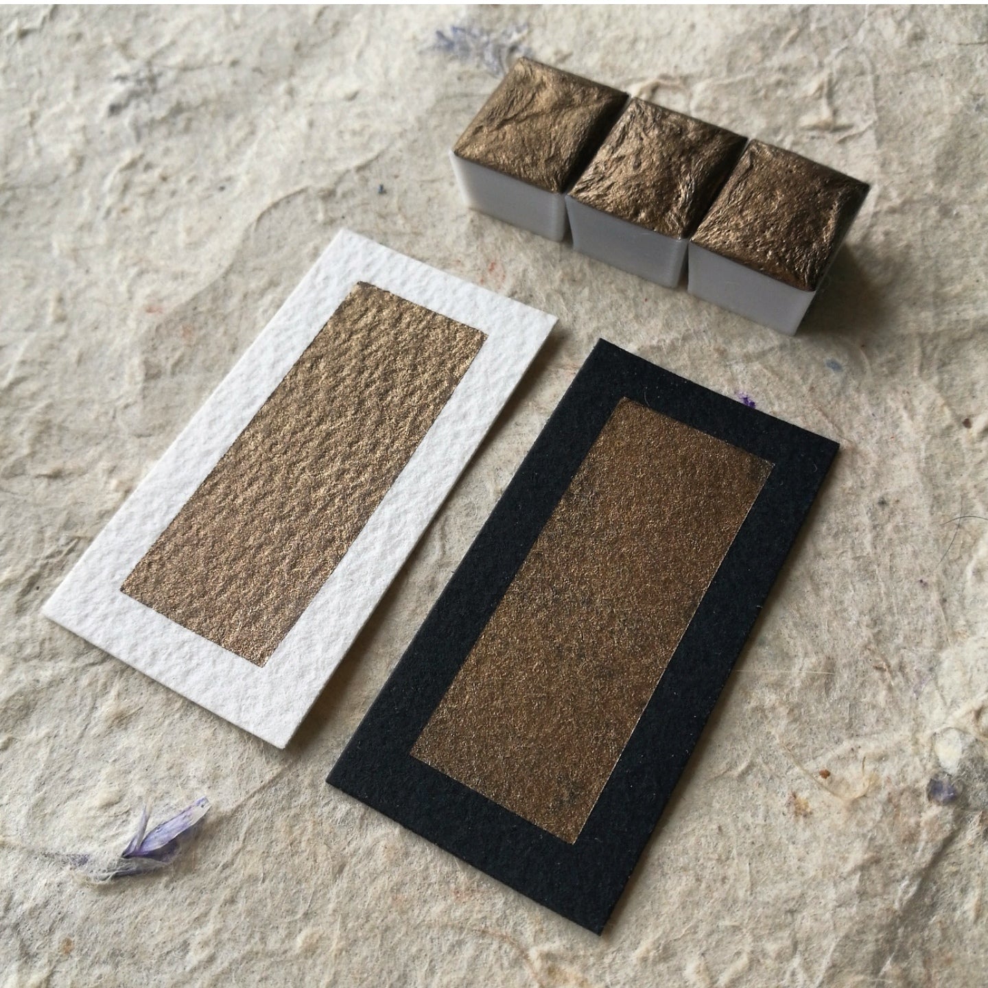 Discontinued- "Velvet Earth" - Golden Brown Shimmer - Individual Half Pan
