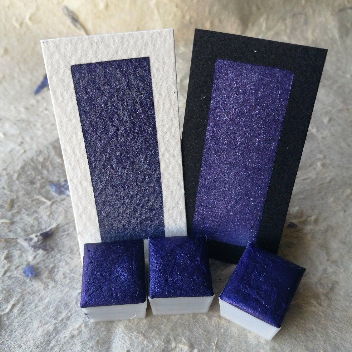 Discontinued "Winter Nights" - Dark Blue Violet Shimmer - Individual Half Pan