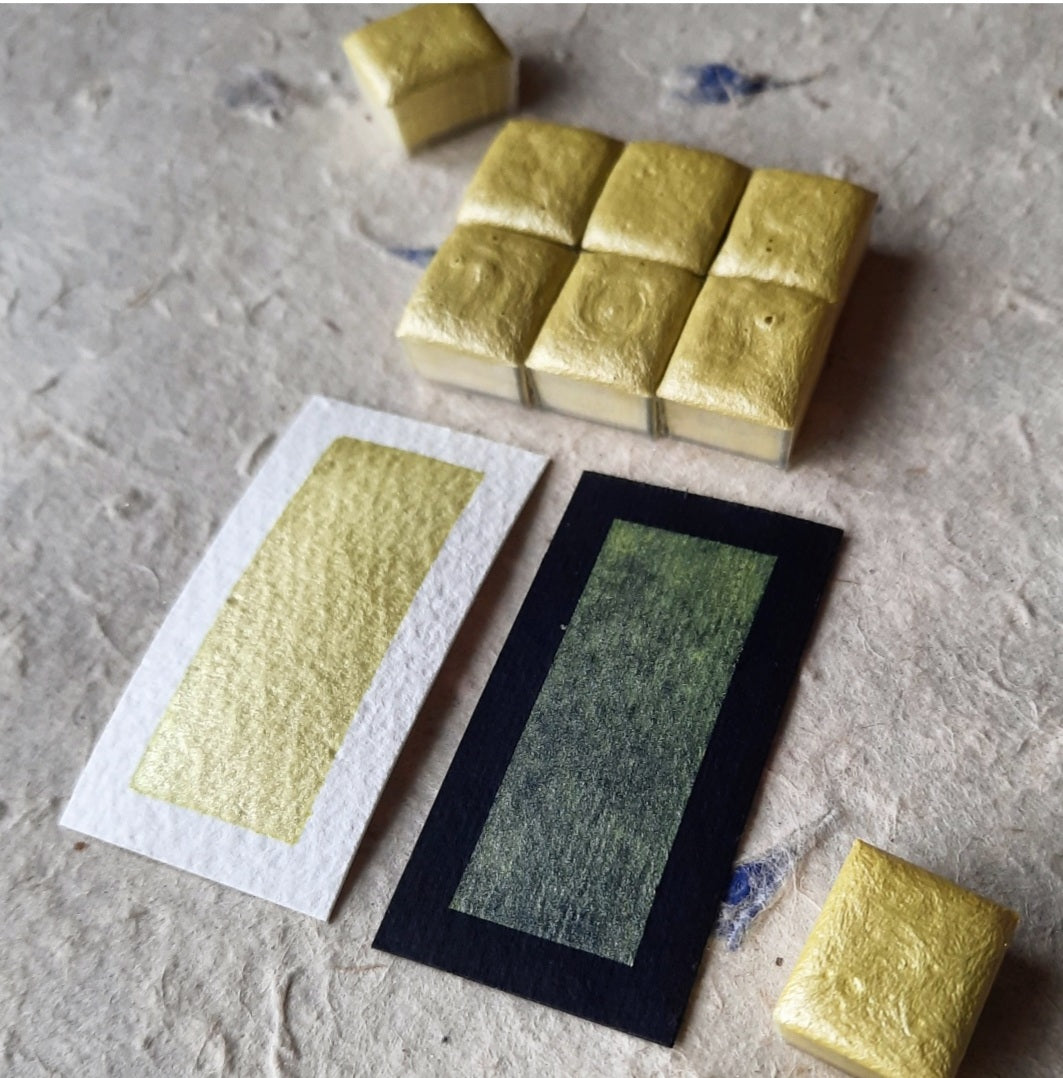 Discontinued - "Zesty Yellow" - Yellow Pastel Shimmer - Individual Pan