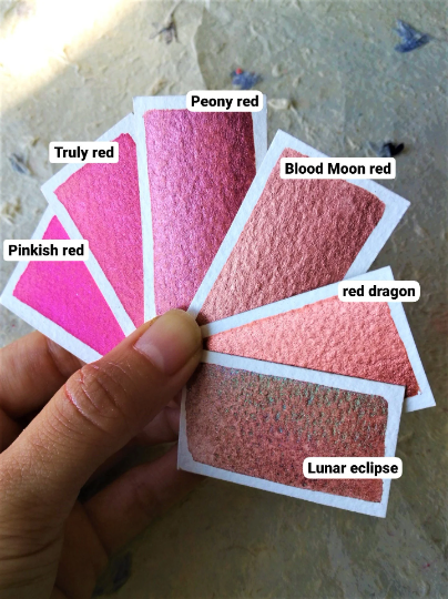 Discontinuing - "Blood Moon" - Satin Red Shimmer - Individual Half Pan