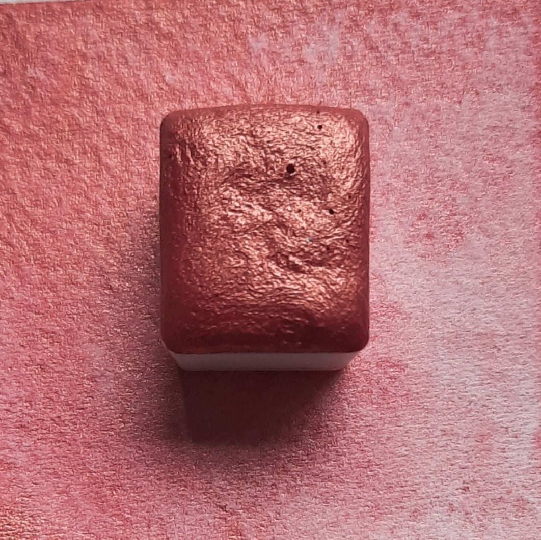 "Coral pink" - Pink/Gold Shimmer - Individual Pan