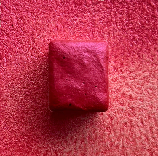 "Coral Red" - Vibrant Pinkish Red Shimmer - Individual Half Pan