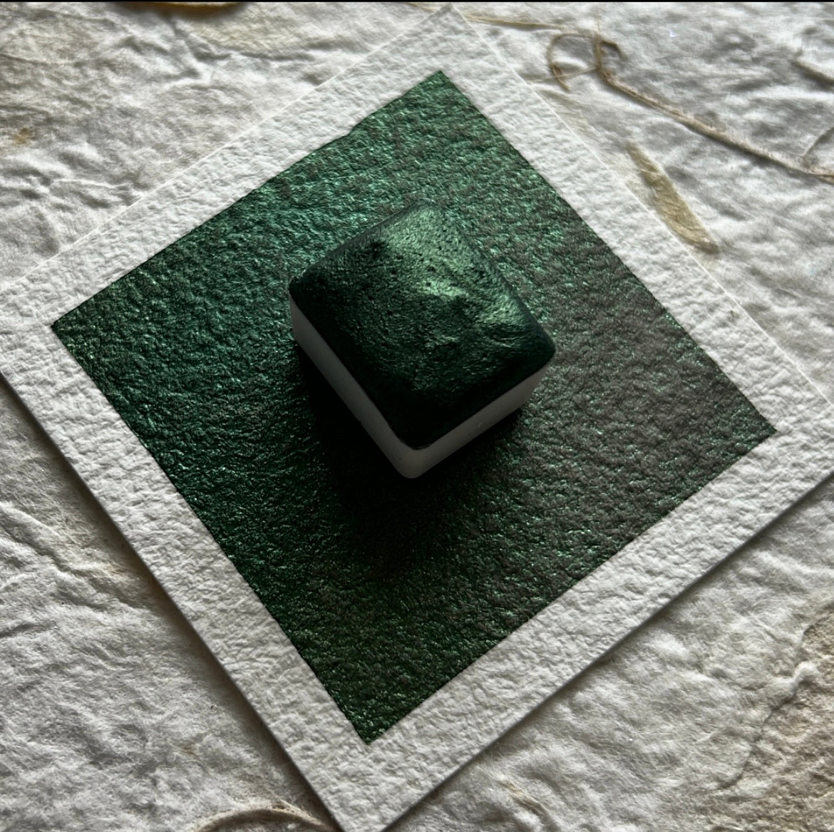 NEW VERSION "Boreal Green" - Dark Green Shimmer - Individual Half Pan