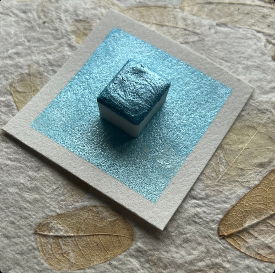 NEW VERSION - "Icy Blue" - Pastel Blue Shimmer - Individual Half Pan