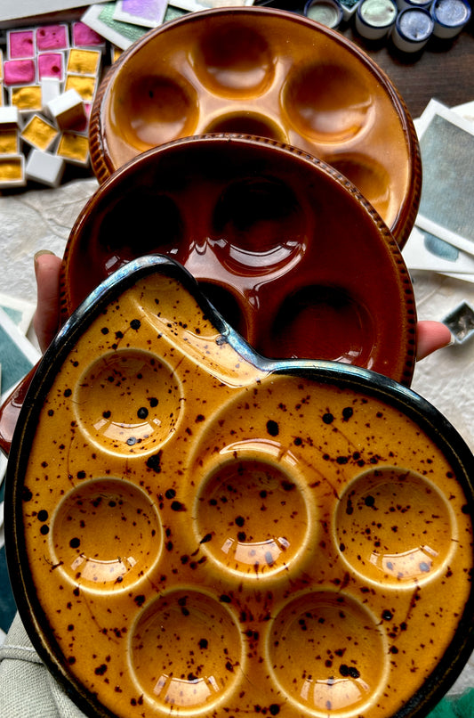 PRE-ORDER - Vintage Ceramic Snail Plate Palette - 6 Full Pans