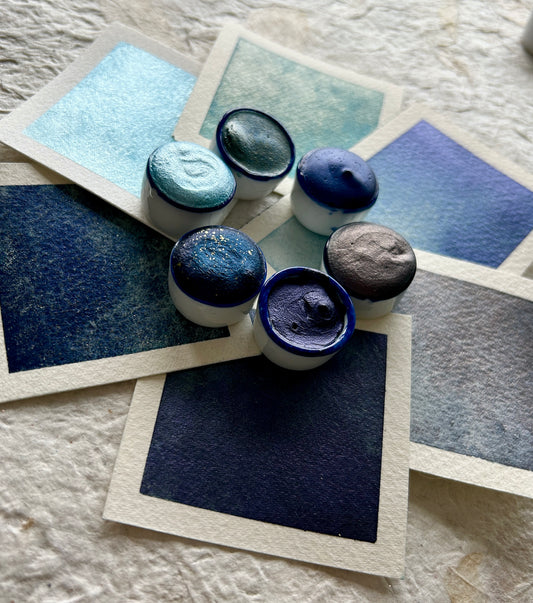 ✨New✨ Ceramic Half Pans - Set of 6 OR Individual Pans - Blue Set