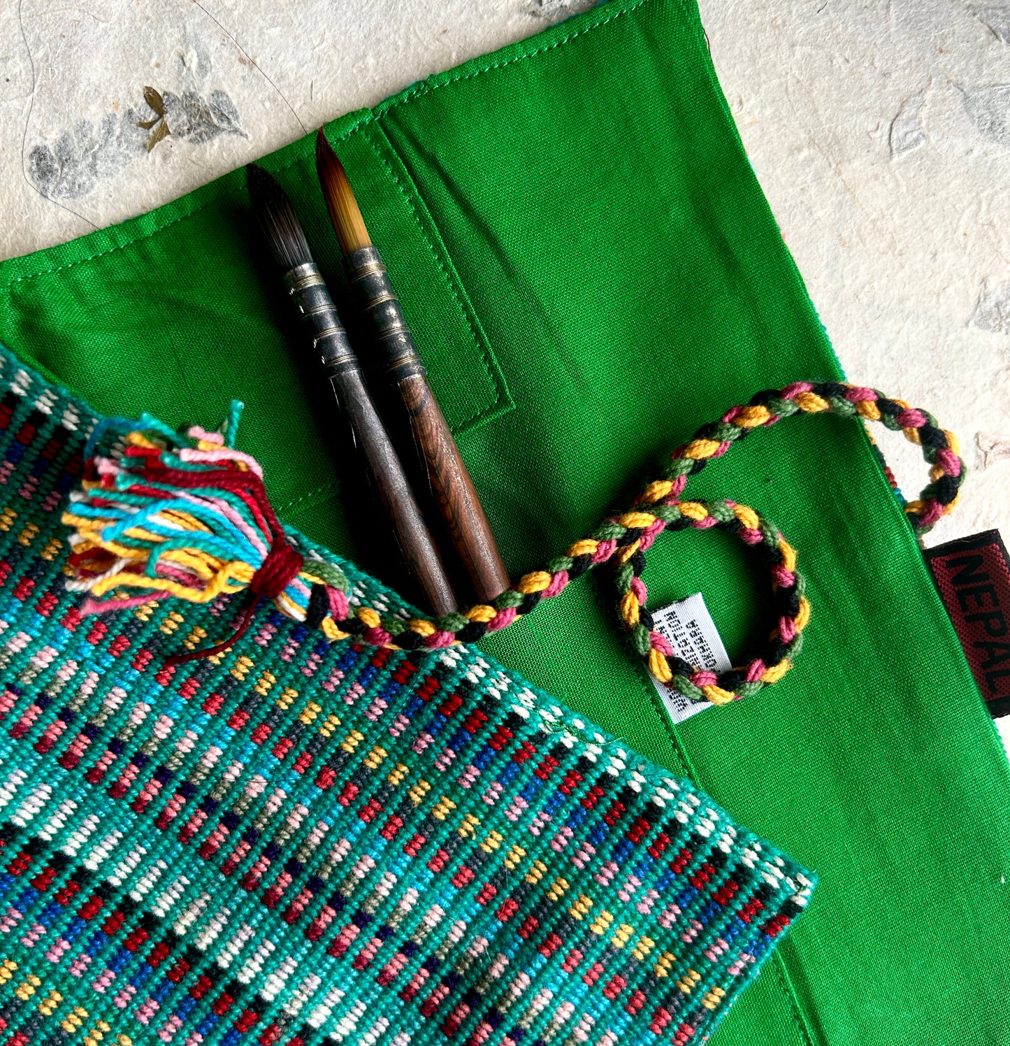 Nepali Brush Roll | Forest Green