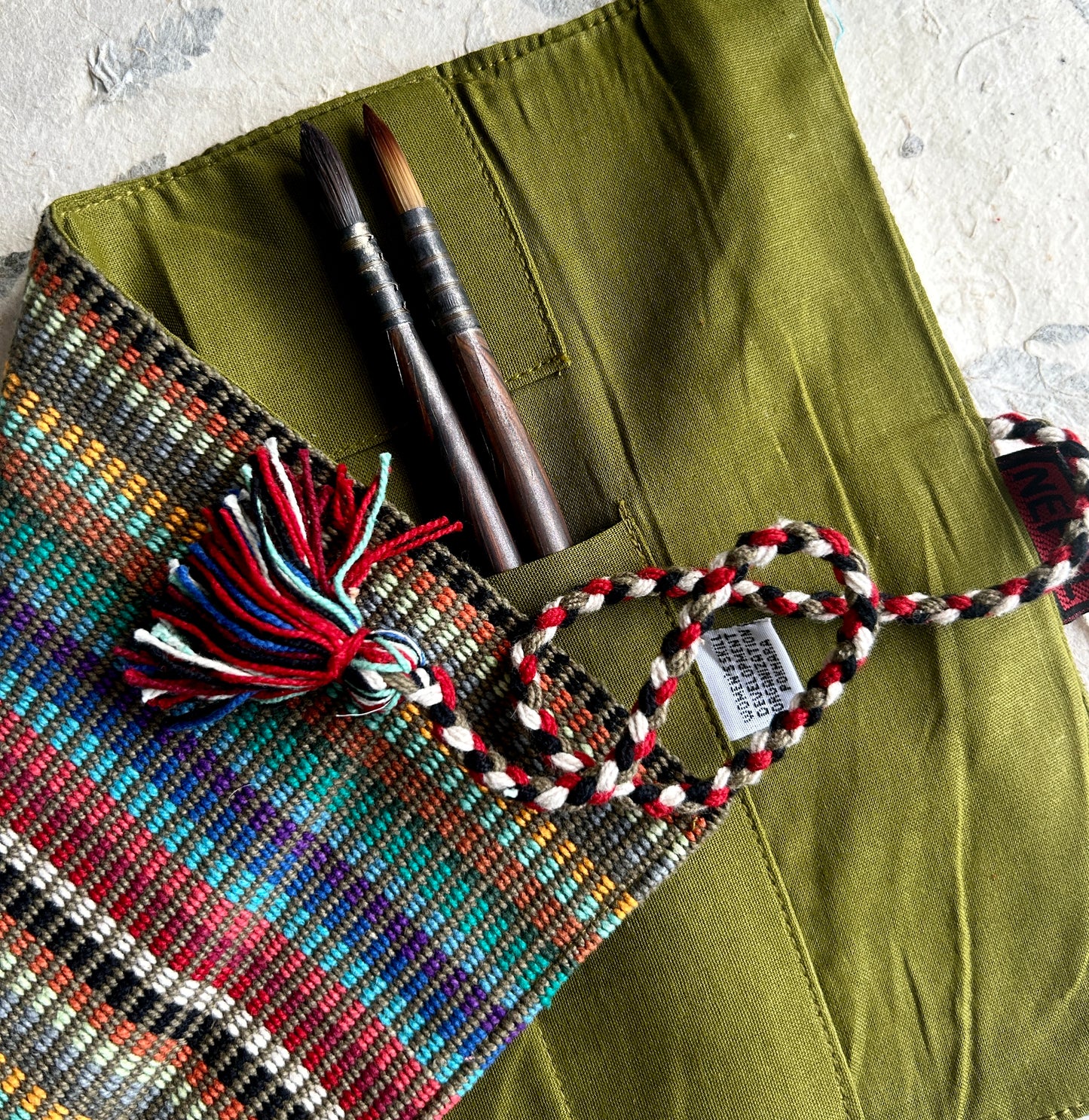 Nepali Brush Roll | Olive Green