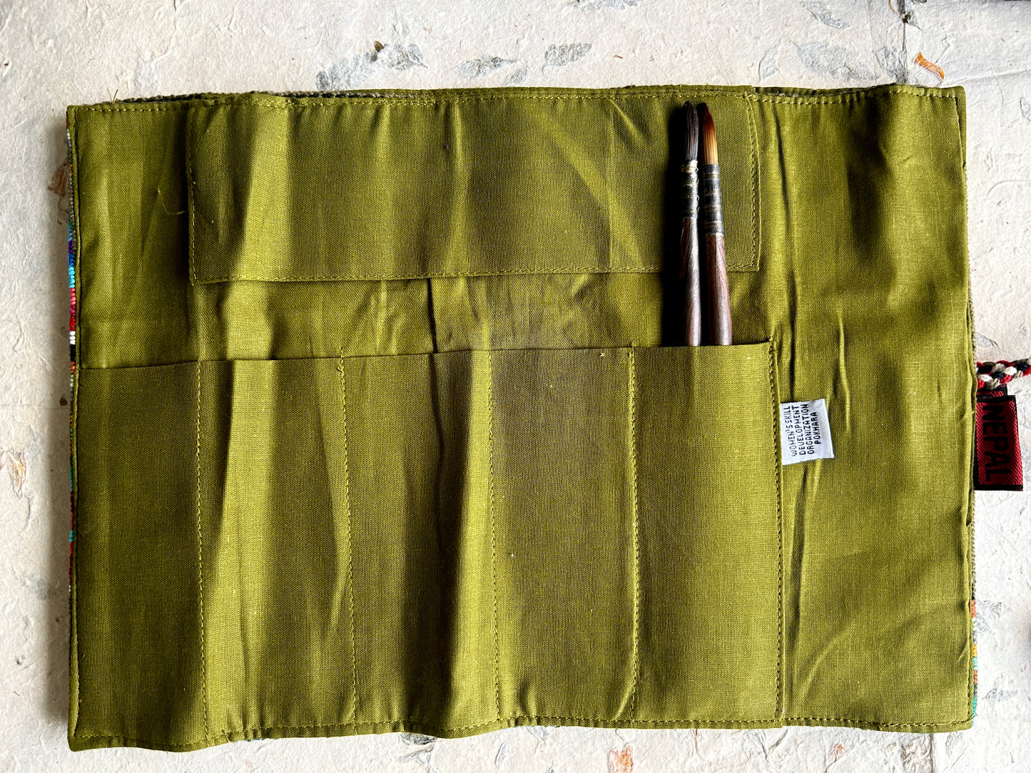 Nepali Brush Roll | Olive Green