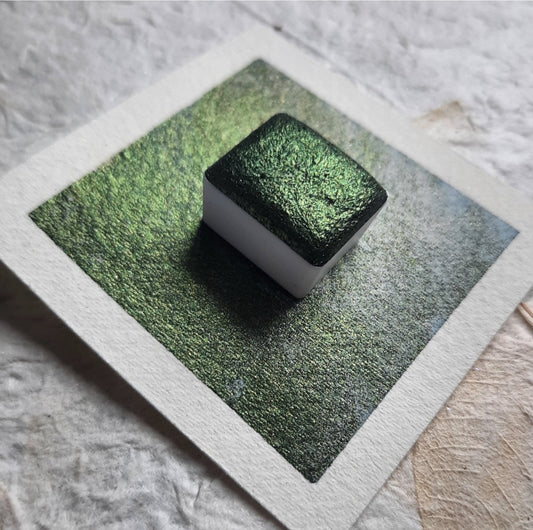 "Olive Green" - Aluminium Pigment - Individual Half Pan