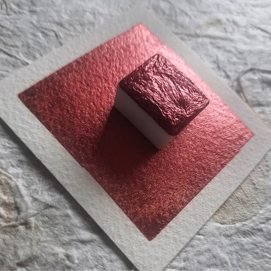 "Comet Red" - Synthetic Mica Red Shimmer - Individual Pan