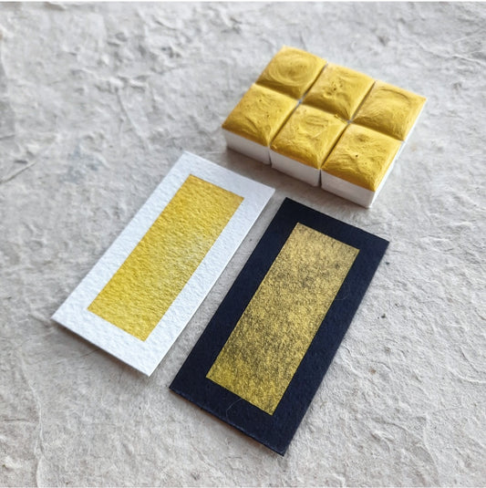 Discontinued - "Buttercup Yellow" - Yellow Shimmer - Individual Half Pan