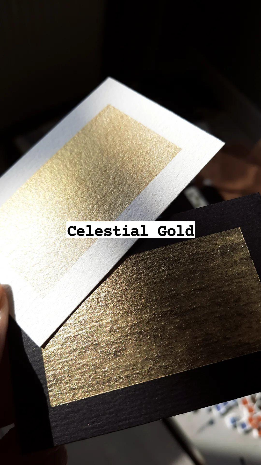 "Celestial Gold" - Pale Transparent Gold Shimmer - Individual Half Pan