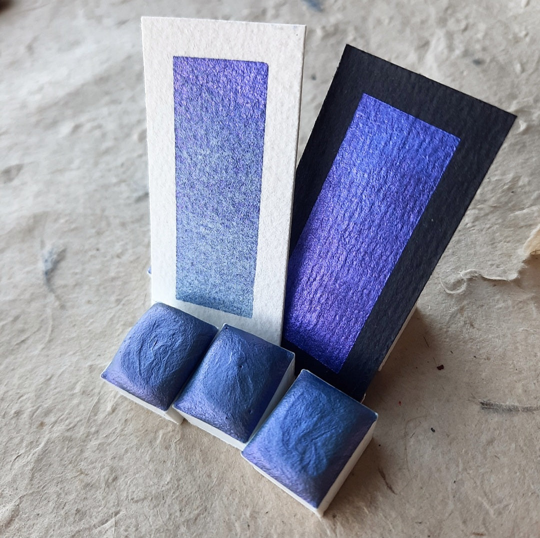 Discontinued - "Equinox Blue" - Blue/Violet Colourshifting Shimmer - Individual Half Pan