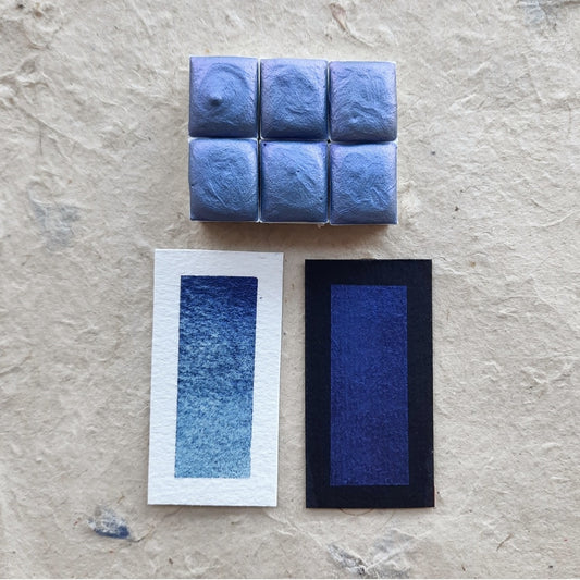 Discontinued - "Equinox Blue" - Blue/Violet Colourshifting Shimmer - Individual Half Pan