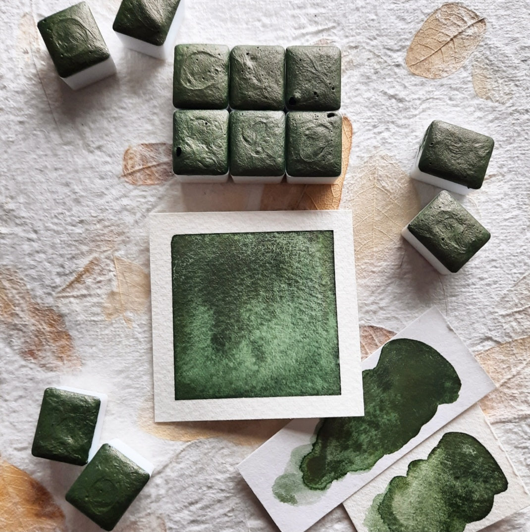 NEW! Limited Edition - "Evergreen" - Leafy Green Shimmer - Individual Half Pan
