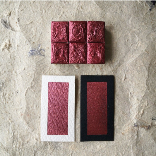 Discontinuing! "Peony Red" - Red Shimmer (Pinkish Tone) - Individual Half Pan