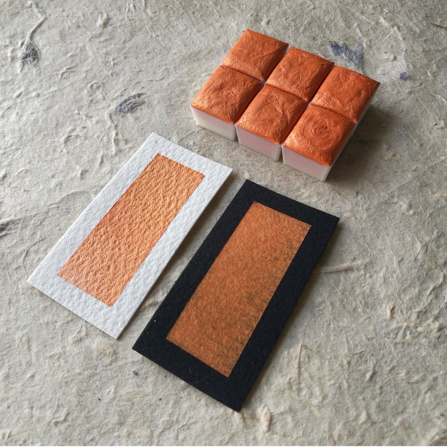 Discontinued - "Pumpkin Orange" - Orange Satin Shimmer - Individual Half Pan