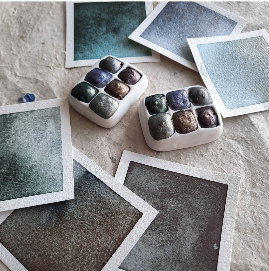 ✨New✨ Ceramic Mini Palette (Journey through Winter Palette) - by Pottery with Soul
