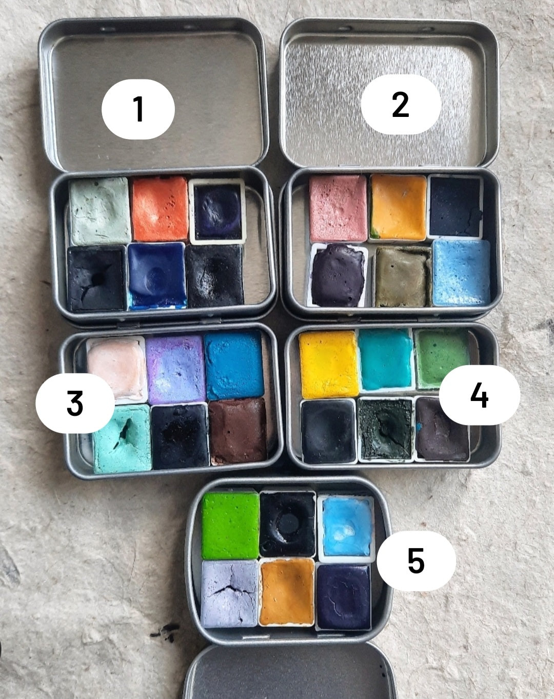 ✨Second-Hand✨ Handmade matte watercolors sets of 6 (various makers)